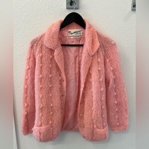 Vintage Pink Mohair Women's Jacket cardigan small